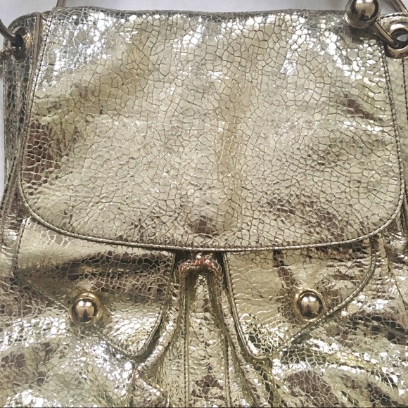 Steven by Steve Madden Gold Cracked Leather Bag - Picture 2 of 8
